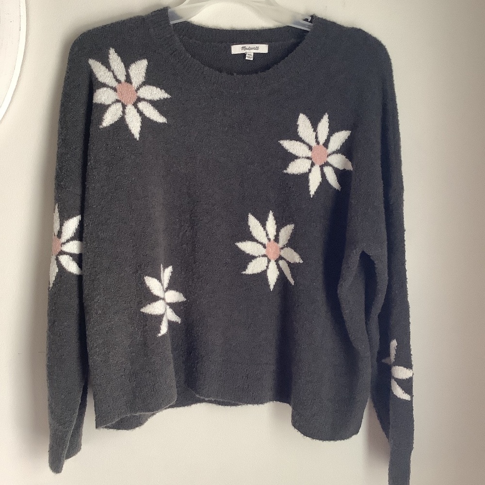 Madewell Floral Intarsia Pullover New Without Tags